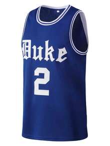 Atonmore 2 件男式篮球服，无袖运动背心，带刺绣缝线，蓝色 - 藍色 - 查看 2