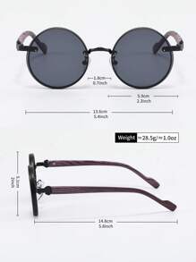 1 Stück vintage runder Brille im Punk-Stil mit Holztextur, hochwertige Modebrillen für Streetstyle