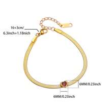 1 Peça Elegante Pulseira de Corrente de Cobra com Coração de Zircônia para Mulheres, Pulseira de Aço Inoxidável À Prova d'Água, Joias, Presentes de Aniversário e Casamento