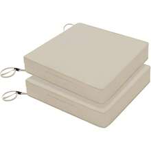 Patio Chair Cushions 19 X 19 X 3 Inch Waterproof Outdoor Seat Cushions For Patio Furniture 3-Year Color Fastness Garden Sofa Couch Chair Pads With Handle & Adjustable Straps Set Of 2, Beige - Grey - View 7