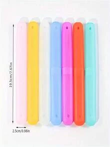 1/4 Pack Travel Size Toothbrush Case - Stylish Portable Plastic Storage Box To Hold Toothbrush Heads, Great For Daily Use And Travel - Ideal Gift For Christmas, Thanksgiving, New Year And Valentine's Day - Available In Multiple Colors To Suit Your Style And Enhance Your Travel Experience - Multicolor - View 8