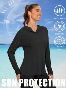 TELALEO 3 Packs Women's Athletic Hoodies Long Sleeve Fishing Shirts For Women UPF SPF UV Sun Protection Shirts Lightweight Rash Guards - Multicolor - View 2