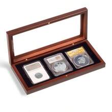 1 Lighthouse Wood Display Storage Box 3 D Certified Coin Slabs NGC PCGS NEW - as pic - View 5