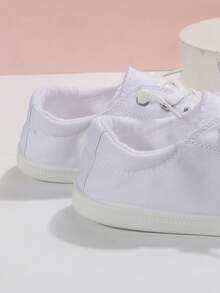Women's Fashionable, Soft, Comfortable, Non-Abrasive, Versatile, Lace-Up Casual Sports Shoes, Lightweight, Wide Toe, Breathable - 白色 - 查看 7