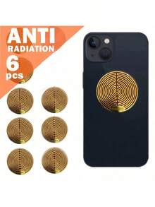 6pcs EMF Protection Anti Radiation Protector Shield Sticker 5G Quantum Shield Phone Case Round Cell Phone Sticker EMR Blocker Negative Lon+Far For Mobile Phones Computer Laptop IPad Devices