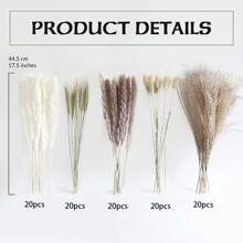 50pcs/Set Lifelike Reed & Rabbit Tail Artificial Flower Set - Elegant Decor ForHome, Office, & Events, Perfect Gift For Any Occasion