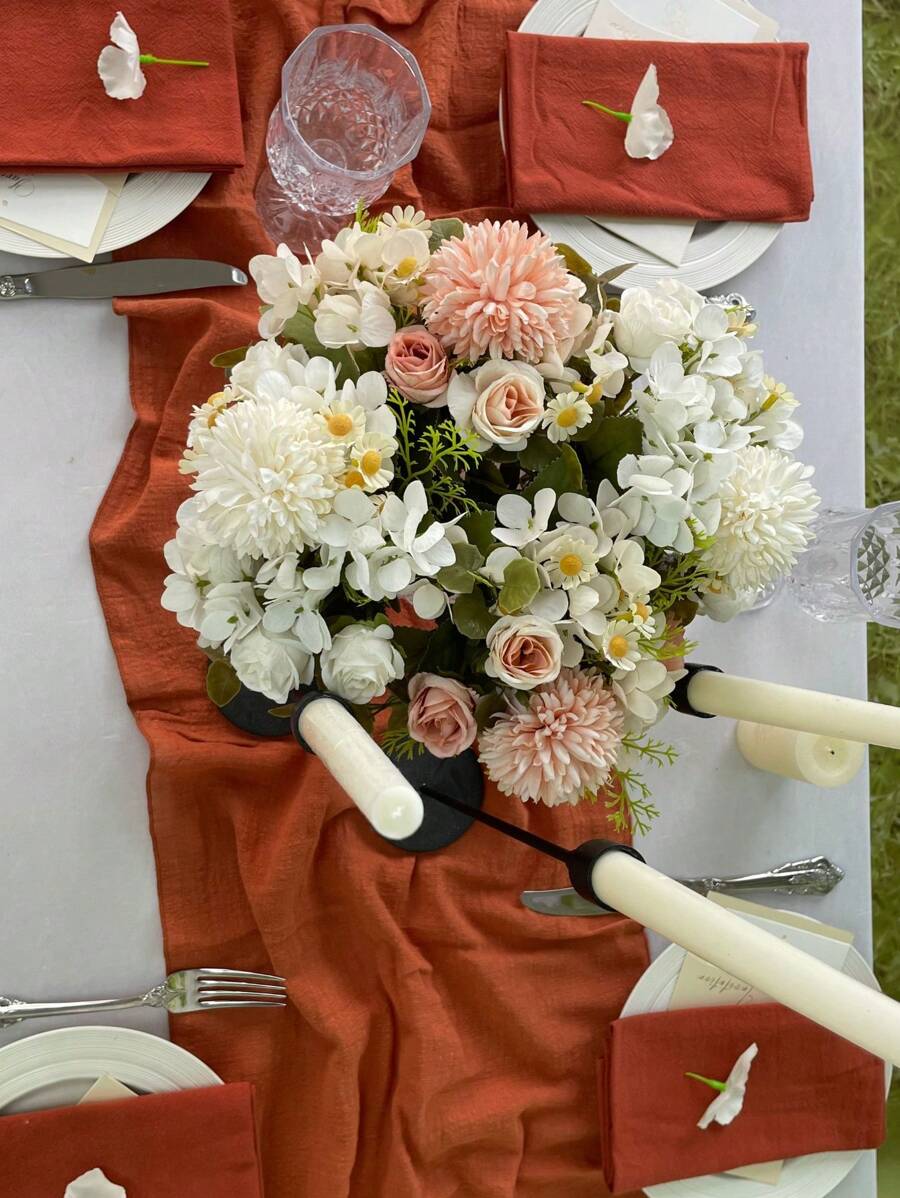 One Piece Terracotta Spring Summer Boho Table Runner 16x118 Inches Wedding Runner Thanksgiving Christmas Bridal Shower Birthday Home Decor Holiday Decorations