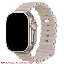 Ocean Silicone Sport Band Compatible With Apple Watch Ultra 2/Ultra Band 49mm 45mm 46mm 44mm 42mm(Series 3) For Men Women, Breathable Soft Waterproof Strap For Apple Watch Ultra 2, Apple Watch Ultra Series SE 10/9/8/7/6/5/4/3/2/1