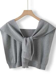 1PC Thin Spring, Summer And Autumn Fashion Air-Conditioned Room Warm Knitted Shawl, High-End Solid Color Knitted Scarf, Sunscreen Scarf, Soft And Glutinous Loose Long-Sleeved Versatile T-Shirt Women's Shoulder Scarf, Suitable For Daily Use. For Dress