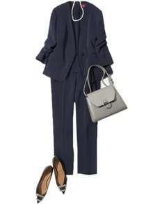 Suits, Pants Suits, Jackets, Long Pants, Women's Set-Ups, Top And Bottom Sets, 2-Piece Sets, Tapered Pants, Outerwear, Jackets, Trousers, Office Wear, Long Sleeves, Casual, Moms, Commuting - 藏蓝色 - 查看 2