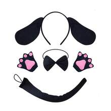 4pcs Fashion Cute Headband Animal Headband Pug Hair Accessories Dalmatian Ear Headband Suitable For Holiday Parties Wear Costume Dance Wear Birthday Gift Holiday Gift Dalmatian Ears Nose Earmuffs Yellow Pug Ear Muffs Prom Halloween - Multicolor - View 14