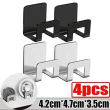 2pcs Stainless Steel Sponge Holder Adhesive Sink Drain Rack Kitchen Drying Rack Hanger Storage Rack Sink Accessories