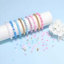 4000pcs Bohemian Style Polymer Clay Beads Set. Multi-Color Letter Detail Heishi Beads, Suitable For DIY Jewelry Making, Beading Projects, Birthday Gifts. - Multicolor - View 5