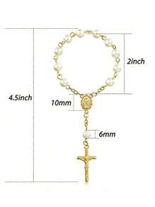 30pcs Glass Bead Cross Rosary Bracelets, Gift For Birthday Party, Anniversary Or Memorial