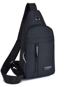 迷你胸包，男士时尚牛津布背包，韩版休闲防水单肩斜挎包，男士小包，男士单肩包，男士侧挎包，徒步配件包，防水腰包 - 灰色 - 查看 4