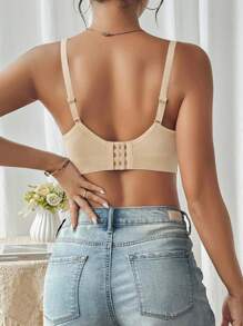 Set de 3 brasieres sin alambres, de levantamiento, cómodos y transpirables, ropa interior casual para mujer