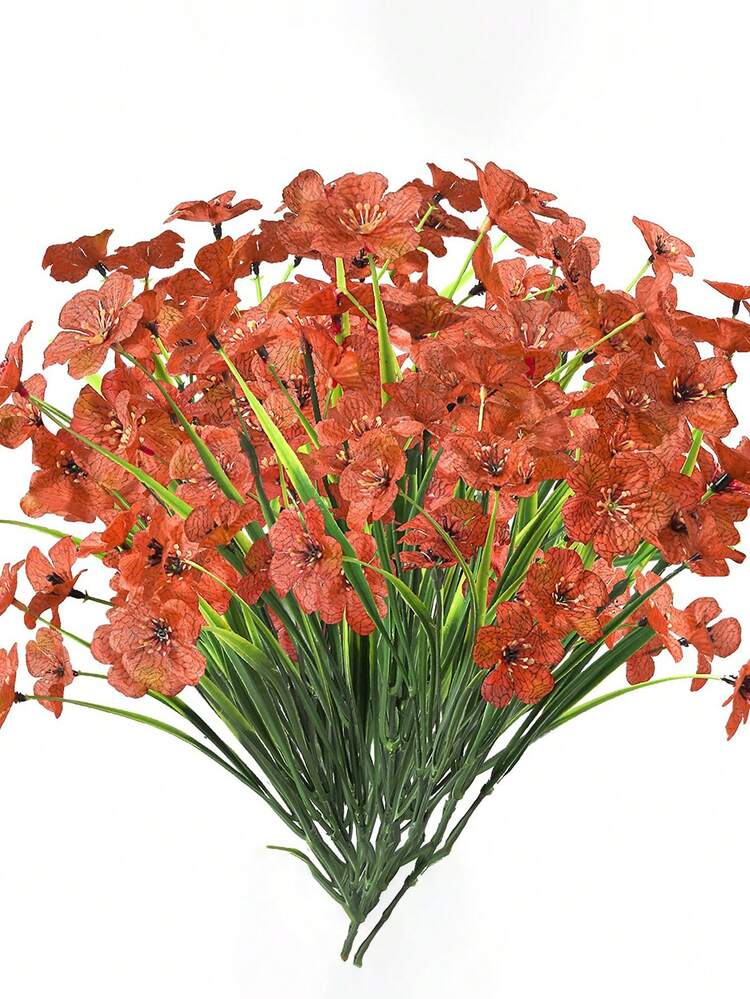 10 flores artificiais, flores artificiais resistentes a raios UV para ambientes externos e internos, plantas de plástico que não desbotam, para pendurar, jardim, varanda, peitoril de janela, decoração de caixas, decoração de Natal, decoração estética de ambiente e decoração de interiores de casa para feriados sazonais - Multicolorido - Ver 16