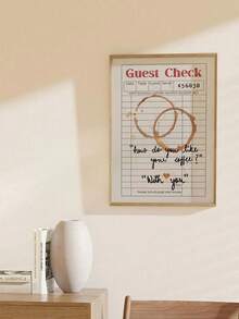 1 件客人检查墙艺术、咖啡海报、美学厨房装饰、复古海报、墙艺术、咖啡爱好者礼物墙艺术、无框 - 彩色 - 查看 3