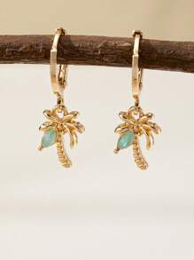 1 Paar Sommer Kokospalmen Ohrringe, tropische Palmen Ohrringe / Urlaubs-Stil Schmuck für Frauen