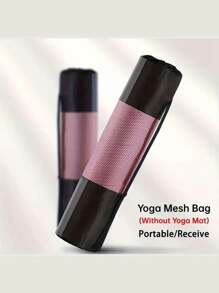 1pc Yoga Mat Carrying Bag, Yoga Net Bag, Breathable Storage Mesh Bag, Portable Yoga Tote, Fitness Exercise Carrier For Yoga Mat Storage
