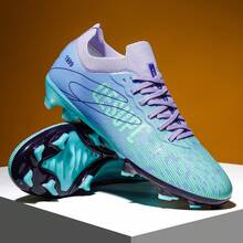 情侣足球鞋时尚闪光青年足球鞋，防滑，低帮，耐用无缝面料训练鞋，草地运动鞋