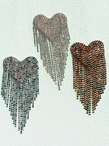 1 pieza Parche con flecos en forma de corazón con cristales, accesorio de decoración hecho a mano para ropa, bolsos, zapatos, sombreros - Multicolor - Ver 9