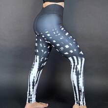 leggins deportivos, mallas deportivas, ropa de dama para gym, crosfit, deportes, aire libre - Blanco y Negro - Ver 3