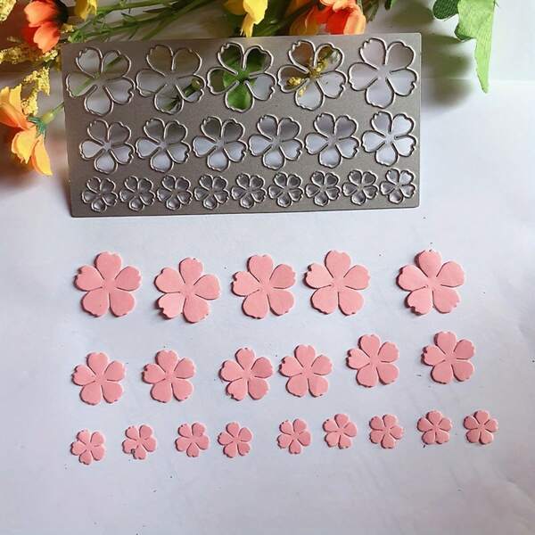 1pc Floral Metal Cutting Die For DIY Scrapbooking, Card Making & Paper Crafts - Silvery Embossing Stencil Template