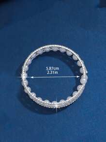 1pc Women's Multi-Layer Crystal & Pearl Bracelet, Minimalist & Practical
