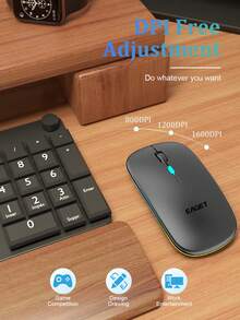 EAGET 7 Colors RGB Backlight Silent Wireless Mouse 2.4G LED Light Portable Mouse Compatible With Laptop And Tablet Dual Mode Free Adapter