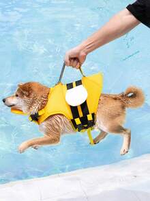 Summer Pet Swimming Costume, Bee Shaped Life Jacket, Dog Swimming Flotation Swimsuit - Multicolor - View 3