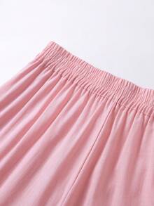 女士低调奢华两件套 | 浅粉色无袖开襟衬衫和阔腿裤 | 透气商务休闲亚麻混纺面料 | 适合度假、早午餐、办公室着装和邮轮旅行，2026春夏 - 粉色 - 查看 11