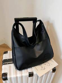 新款夏/秋季欧美风百搭女包，2025秋冬新款女包大容量水桶包单肩包手提包宽肩带托特包 PU 皮革女包，学院风，Y2k 包，波西米亚风，淑女，情侣，适合学校旅行，工作和办公室，周末和假日，情人节，时尚，简约，度假，假日，夏季，海边，沙滩包，假日必备品，旅行包