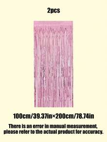 2 buc 2m * 1m Perdea de ploaie cu ciucuri, baloane, fundal decor pentru petrecere, disponibile în albastru, verde, roz, violet, auriu-roz, negru, auriu, roșu, argintiu pentru nuntă, ziua de naștere, absolvire, aniversare, articole pentru petrecere - Multicolor - Vizualizare 11