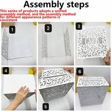 1 件优雅的白色木制婚礼卡盒，带有叶子和藤蔓设计 - 非常适合新娘送礼会、毕业典礼和派对装饰，包括用于安全礼品存储的盖子，新娘送礼会礼物 | 优雅的卡盒 | 精致的镂空，婚礼装饰生日生日装饰单身派对夏季海滩返校学校用品房间装饰