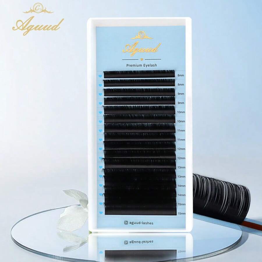 Aguud 16 Rows CC Mix Volume Classic Natural Matte Black Lash Extensions Value Pack Korean Pbt Fiber Velvet Cashmere Eye Lash Trays 0.03/0.05/0.07/0.10 Individual Extent Eyelash Extensions - CC - 查看 1