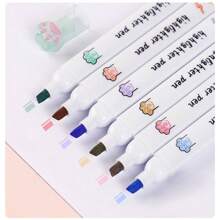 6 pezzi/confezione, evidenziatori a forma di zampe di gatto kawaii, colori pastello, pennarelli da disegno, penne fluorescenti, regalo di cancelleria, materiale scolastico carino, forniture scolastiche, ritorno a scuola