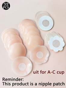 32Pcs Of Packaged Breast Stickers, Invisible Anti-Protrusion Silicone Adhesive Nipple Covers For Summer, Suitable For Wedding Dresses, Push-Up Bras, Anti-Light Through And Suitable For Both Big And Small Chests