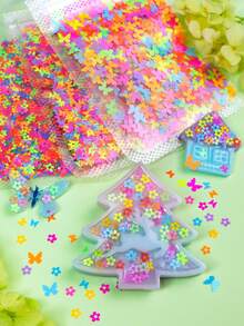 3Bags Summer Fluorescent Resin Sequin Filler, Colourful Butterfly Flower Resin Glitter Flakes For DIY Craft Supplies, Jewelry Casting Supplies - Multicolor - View 6