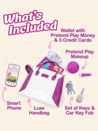 Bolsa de maquillaje con diseño de flamenco para niños (no son juguetes de maquillaje real), set de bolso morado, juego de interacción para fiestas, interacción entre padres e hijos, simulación de maquillaje de role play (sin pintura de color), regalo de Halloween y Navidad