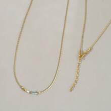 1 Stück buntes Boho Glas Perlen & goldene Kette Halskette, modischer vielseitiger Schmuck für Frauen
