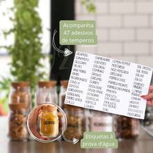 Kit 10 Seasoning Jars 200 Ml + Seasoning Card With 47 Stickers - 無色 - 查看 2
