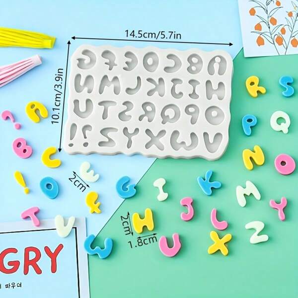 3D Silicone Baking Mold, Cartoon English Letter, Chocolate, Clay, DIY Cake Decorating Tools