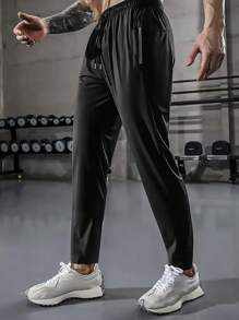 Pantalones deportivos para hombre, ligeros, transpirables y de secado rápido, con cordón en la cintura, bolsillos y cremallera, aptos para gimnasio, correr, entrenamiento al aire libre, baloncesto, fútbol, bádminton