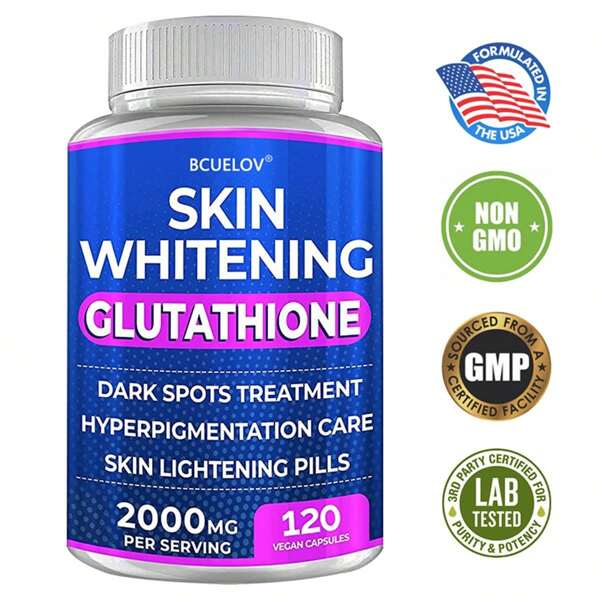 Skin Whitening Glutathione Capsules - With Cranberry, White Mulberry And Turmeric - 120 Capsules