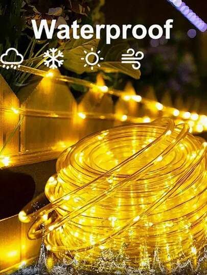 1pc Solar Powered Tube Light, Available In 22.97ft/39.37ft Lengths, Solar Outdoor Tube Light For Garden, Patio, Fence, Pool, Christmas Tree, Yard, House Decor