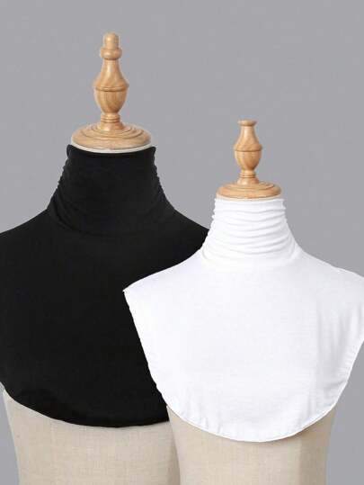 2pcs/Set Women Snood Warm Fleece Stand Collar Neck Gaiter Scarf, Wind-Resistant Cozy Neck Warmer For All Seasons