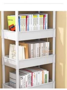 1pc 2/3/4 Layer Trolley Storage Rack, Bedroom Storage Rack, Family Kitchen Mobile Storage Rack, Multi-Layer Trolley Shelf Easy To Assemble, And Movable Tires, Which Can Be Used As Multifunctional Storage Cabinets, Tire Hooks, Kitchen Vegetables, Bathroom Clothes, Study Books And Living Room Snacks.