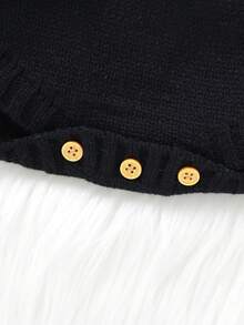Baby Sweater Romper Striped Long Sleeve Round Neck Pumpkin Face Print Bodysuit Infant Halloween Outfit - Black - View 8
