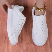 Men's Casual Sneakers, Classic White Shoes, Versatile Sports Shoes, Outdoor Walking Shoes, Couple Styles, Size 36-45, White Skate Shoes, Plus Size